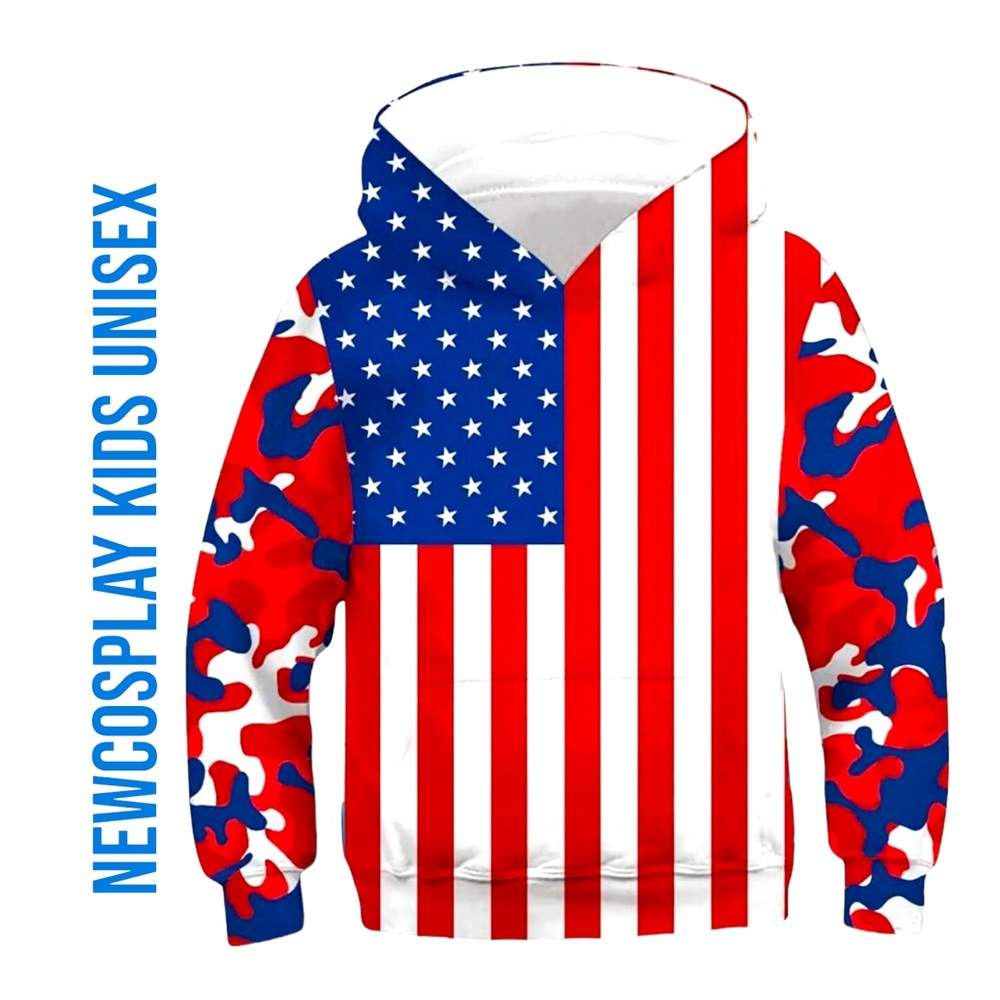NEWCOSPLAY Unisex Kids Hooded Realistic 3D Galaxy Digital Print Sweatshirt